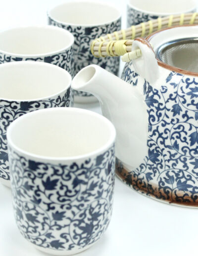 Herbal Teapot Set - Blue Pattern