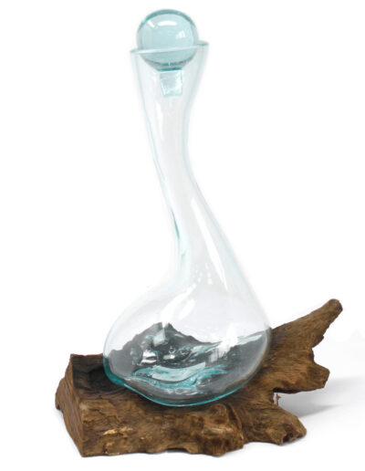 Molten Glass on Wood - Wine Decanter