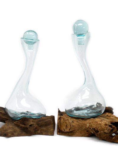 Molten Glass on Wood - Wine Decanter