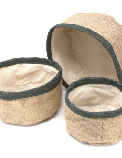 Set of 3 Natural Jute Baskets - Charcoal