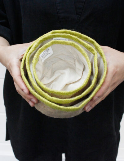 Set of 3 Natural Jute Baskets - Turmeric