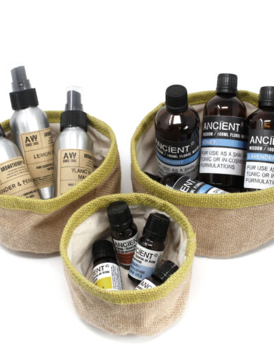 Set of 3 Natural Jute Baskets - Olive