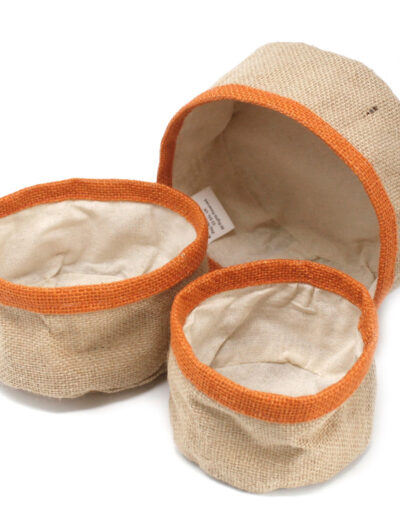 Set of 3 Natural Jute Baskets - Turmeric
