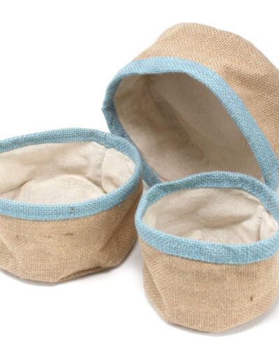 Set of 3 Natural Jute Baskets - Turmeric