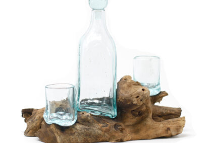 Molten Glass on Wood - Whisky Set