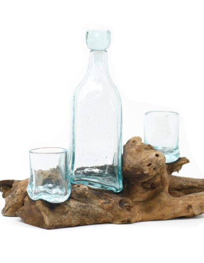 Molten Glass on Wood - Whisky Set