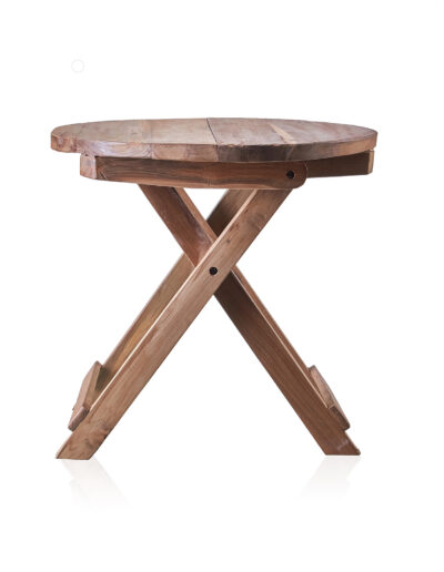 Round Folding Coffee Table - Recycled Wood