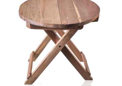 Round Folding Coffee Table - Recycled Wood