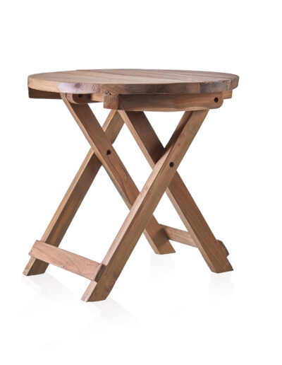 Round Folding Coffee Table - Recycled Wood