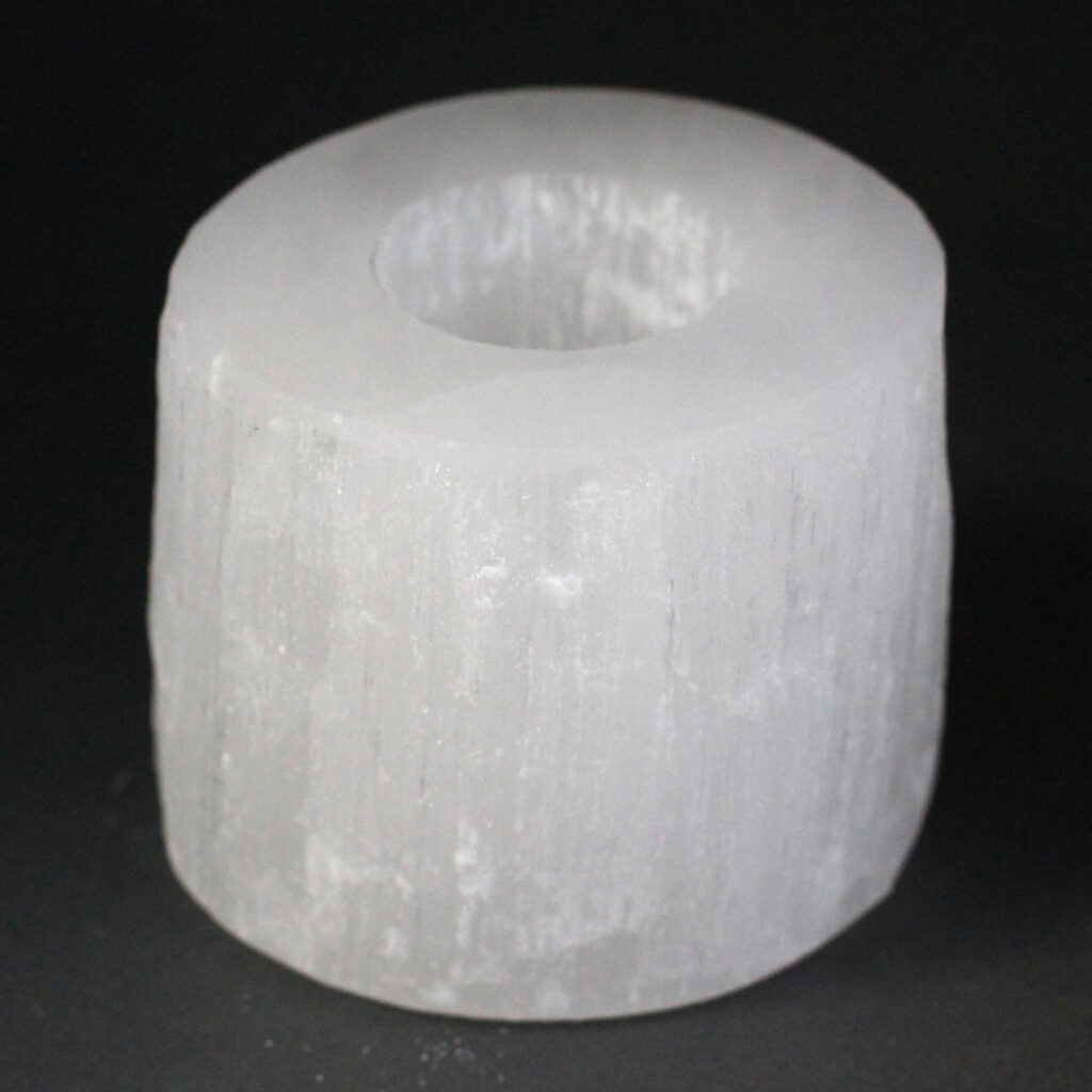 Selenite Cylinder Candle Holder