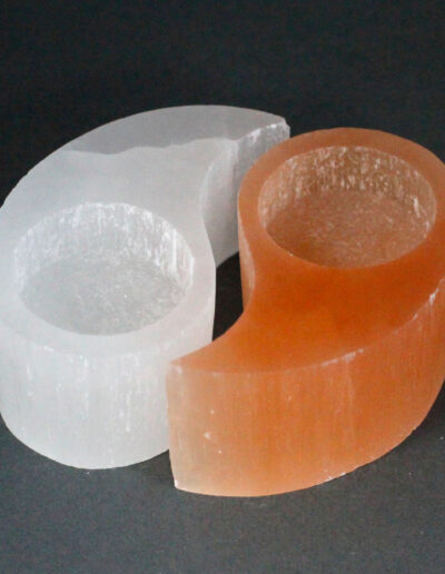 Selenite Ying Yang Candle Holder