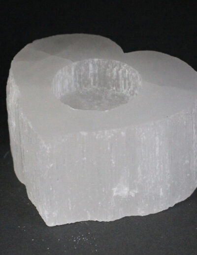 Selenite Heart Candle Holder