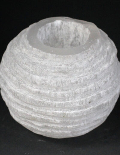 Selenite Snowball Candle Holder