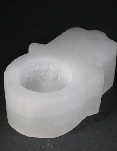Selenite Hamsa Candle Holder