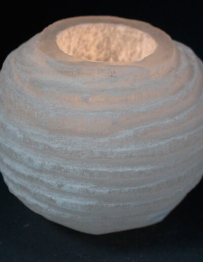 Selenite Snowball Candle Holder