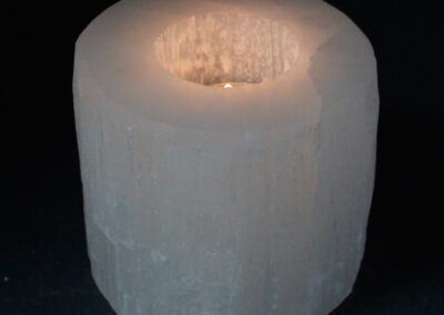 Selenite Cylinder Candle Holder