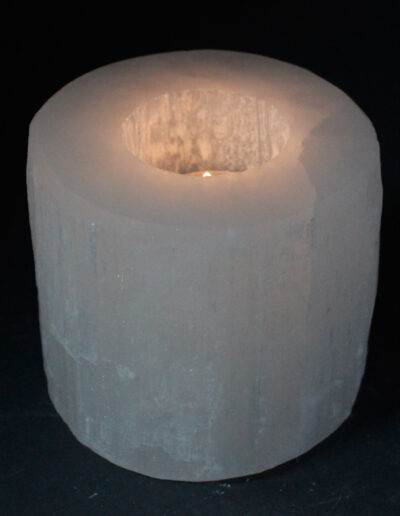 Selenite Cylinder Candle Holder