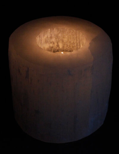 Selenite Cylinder Candle Holder