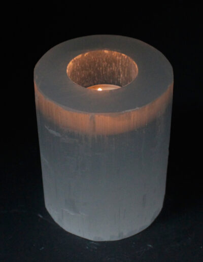 Selenite Cylinder Candle Holder