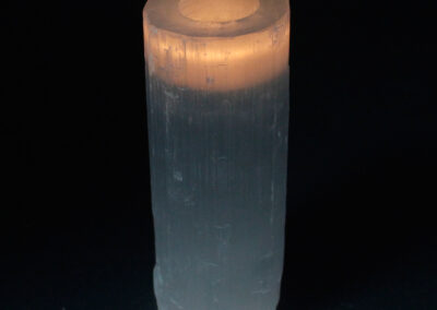 Selenite Cylinder Candle Holder