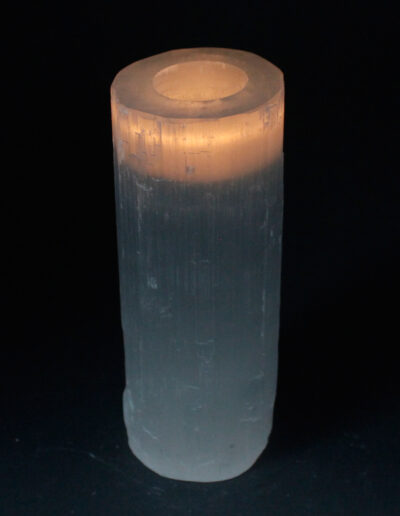Selenite Cylinder Candle Holder