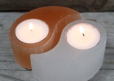 Selenite Ying Yang Candle Holder