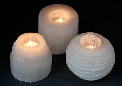 Selenite Cylinder Candle Holder