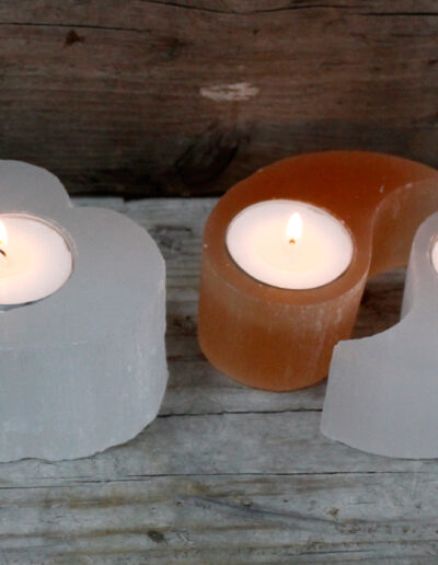 Selenite Ying Yang Candle Holder