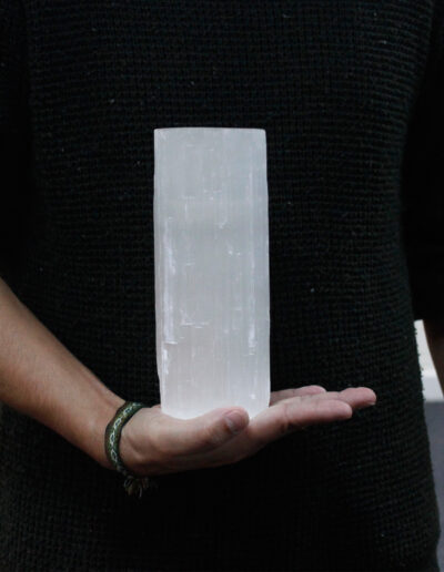 Selenite Cylinder Candle Holder