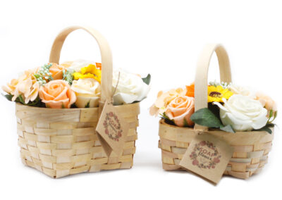 Medium Orange Bouquet in Wicker Basket