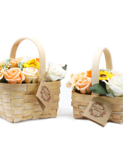 Medium Orange Bouquet in Wicker Basket