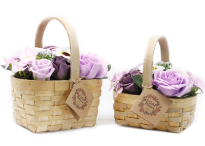 Large Lilac Bouquet in Wicker Basket