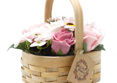 Medium Pink Bouquet in Wicker Basket