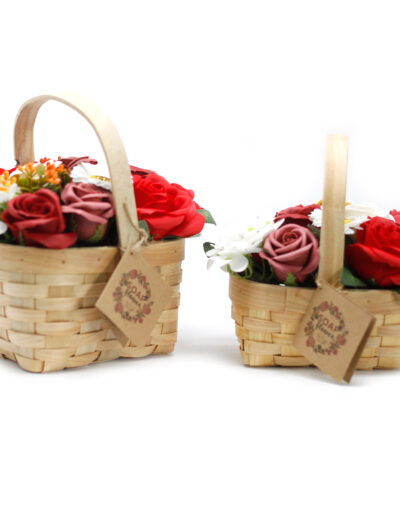 Medium Red Bouquet in Wicker Basket