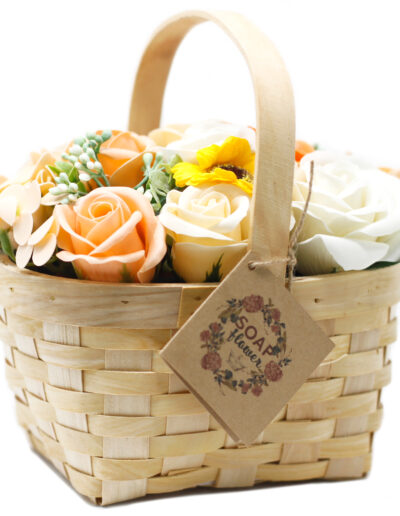 Large Orange Bouquet in Wicker Basket