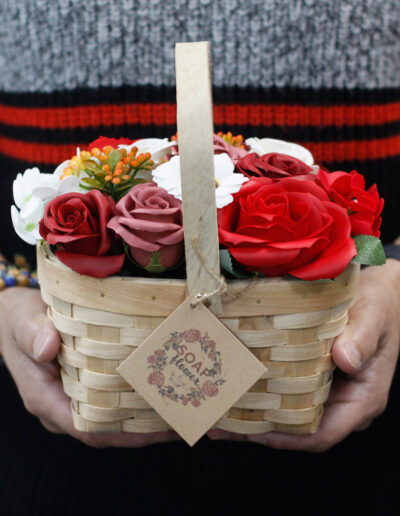 Large Pink Bouquet in Wicker Basket