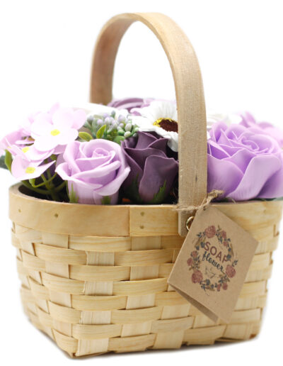 Large Lilac Bouquet in Wicker Basket