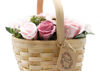 Large Pink Bouquet in Wicker Basket