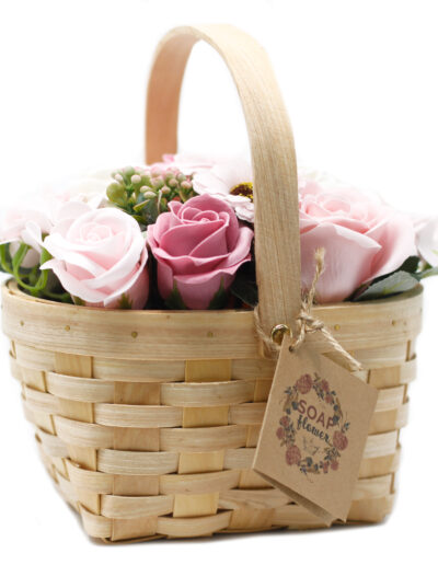 Large Pink Bouquet in Wicker Basket