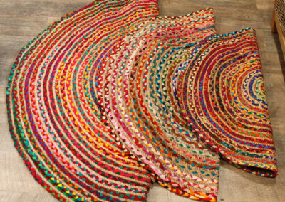 Round Jute and Recycled Cotton Rug - 90 cm