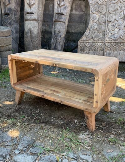 Small Round Coffee Table - Recycled Wood