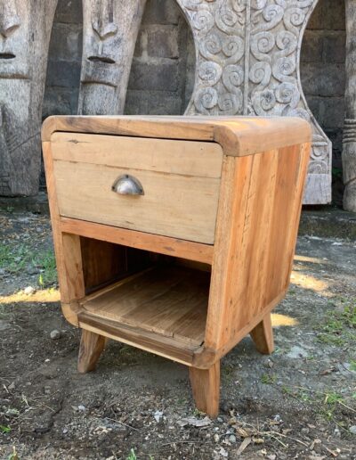 Bedside Table - Round One Draw - Recycled Wood