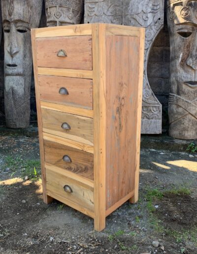 Tall set of 5 Draws - Recycled Wood