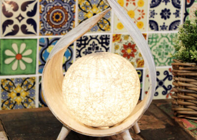 Natural Coconut Lamp - Whitewash Wrapover