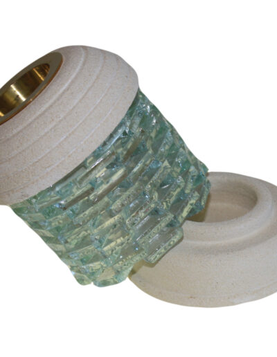 Stone Oil Burner - Round Glass Brick
