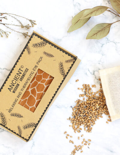 Lavender Natural Cotton and Juco Eye Pillow in Gift Box - Madagascar Giraffe