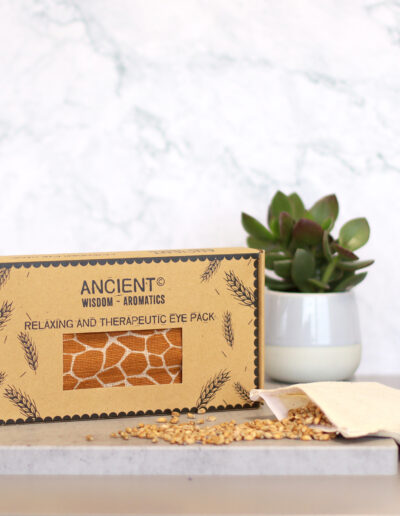 Lavender Natural Cotton and Juco Eye Pillow in Gift Box - Madagascar Giraffe