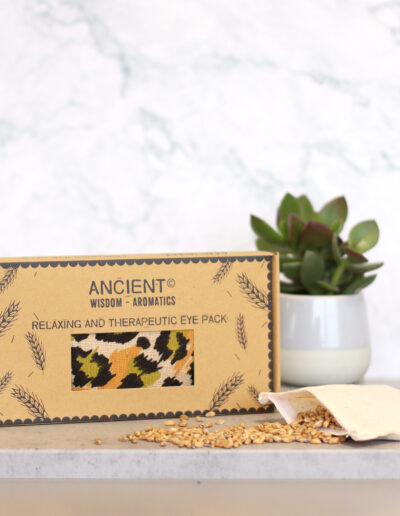 Lavender Natural Cotton and Juco Eye Pillow in Gift Box - Night Leopard