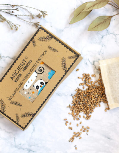 Lavender Natural Cotton and Juco Eye Pillow in Gift Box - Sleepy Panda