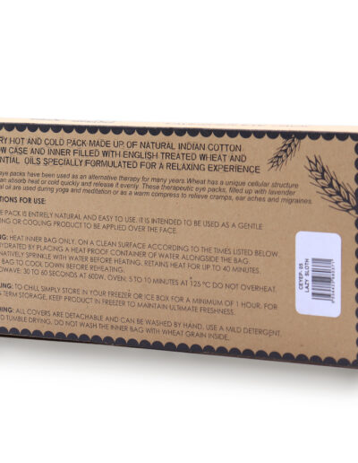 Lavender Natural Cotton and Juco Eye Pillow in Gift Box - Lazy Sloth